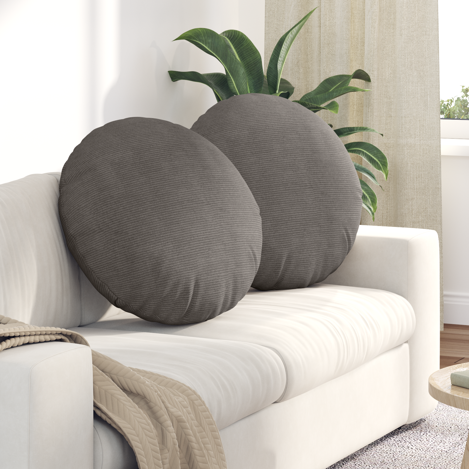 Sėdynių pagalvėlės 2 pcs Šviesiai pilka Ø 60 cm