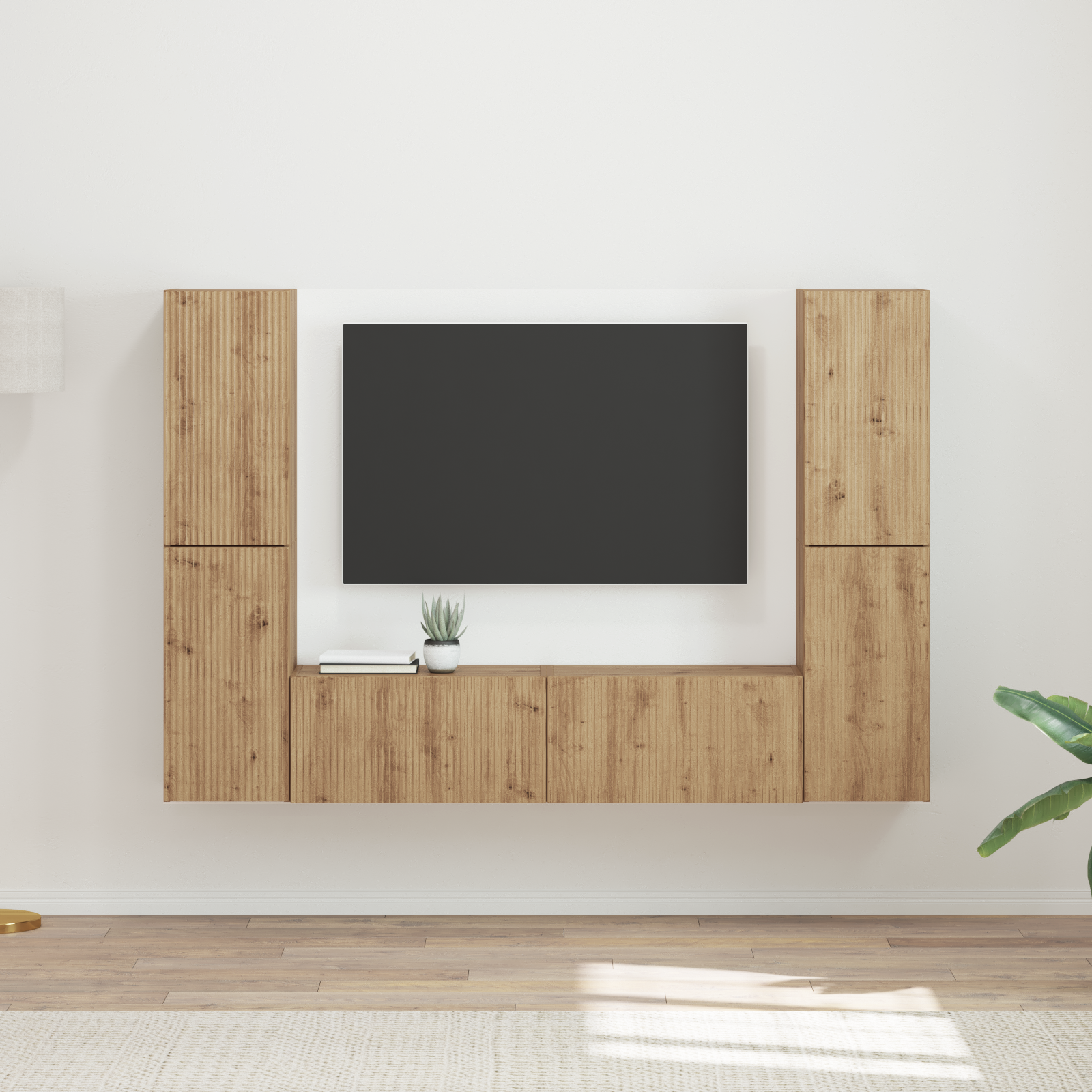 TV spintelių komplektas 6 pcs Amatininkų ąžuolas