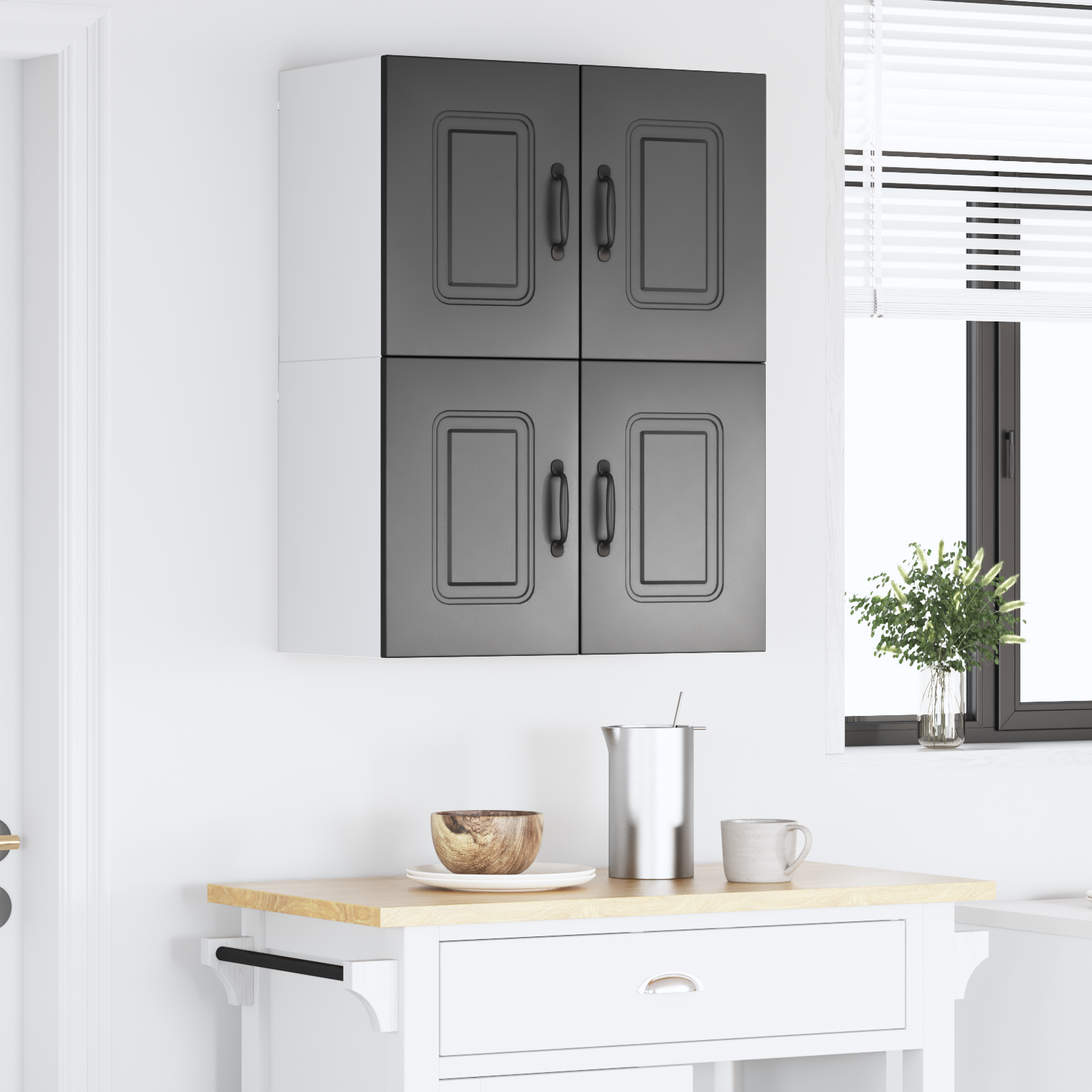 Kitchen wall cabinet 2 pcs Black 60 x 31 x 40 cm