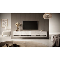TV spintelė FIONNA, 200 cm, balta