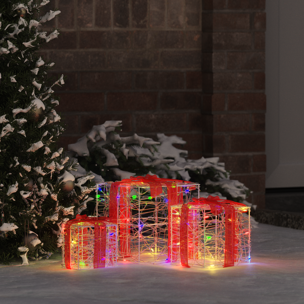 Gift Box 3 pcs Multicoloured 20 x 20 x 20 cm Acrylic