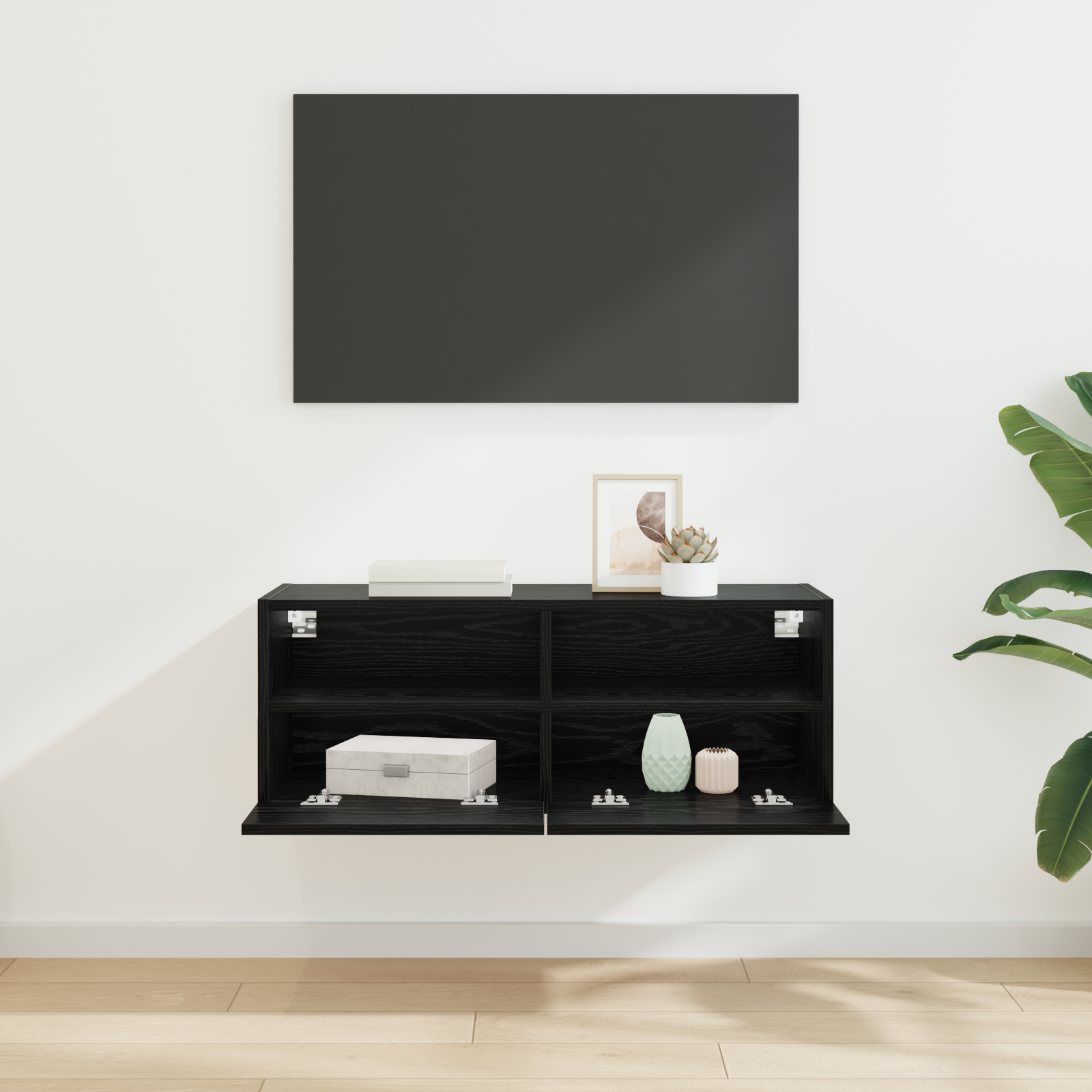 TV sieninė spintelė Juodas ąžuolas 80 x 30 x 30 cm