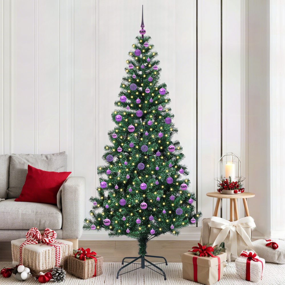 Artificial pre-lit Christmas tree CROWN SHINE, Green 210 cm.
