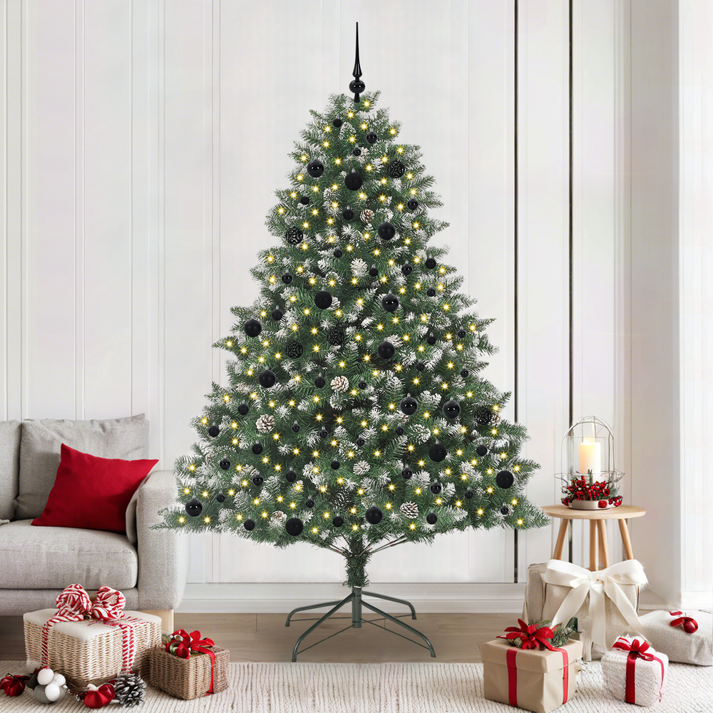 Artificial Christmas Tree Green 210 cm PVC, plastic and steel