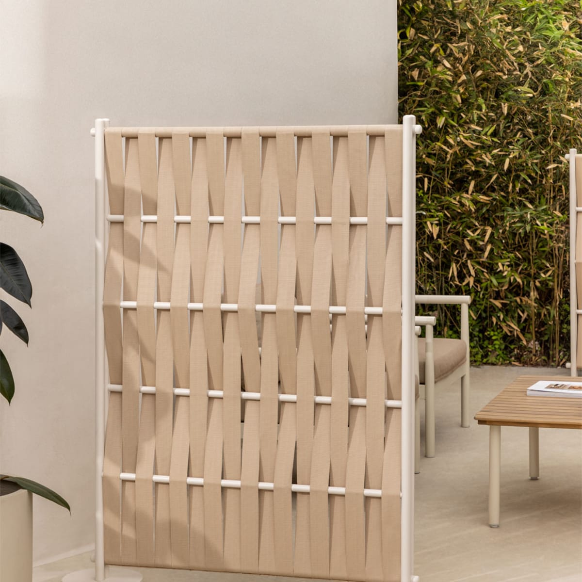 Outdoor privacy screens set TUNAS, almond beige (1 pc.)