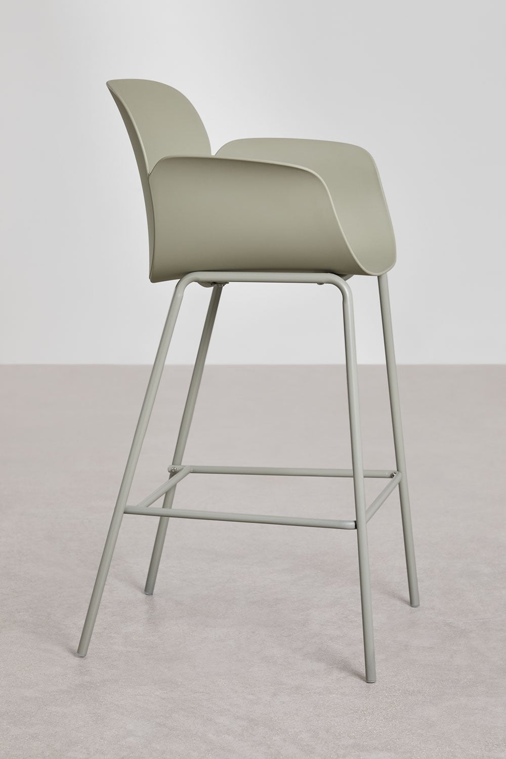 BOKA bar stool, bamboo green, 75 cm