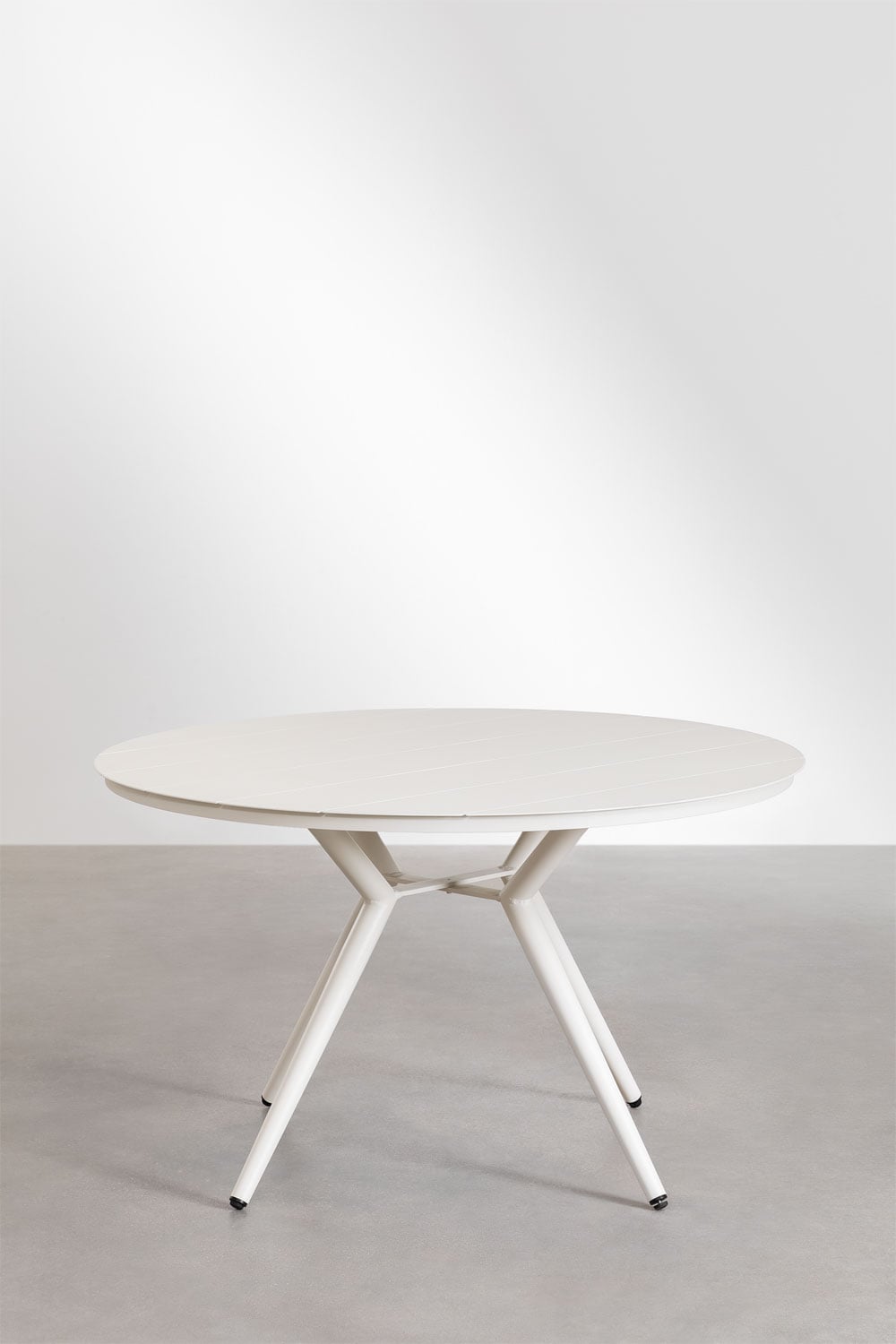 Outdoor set VALERIE, round table, 6 chairs, white
