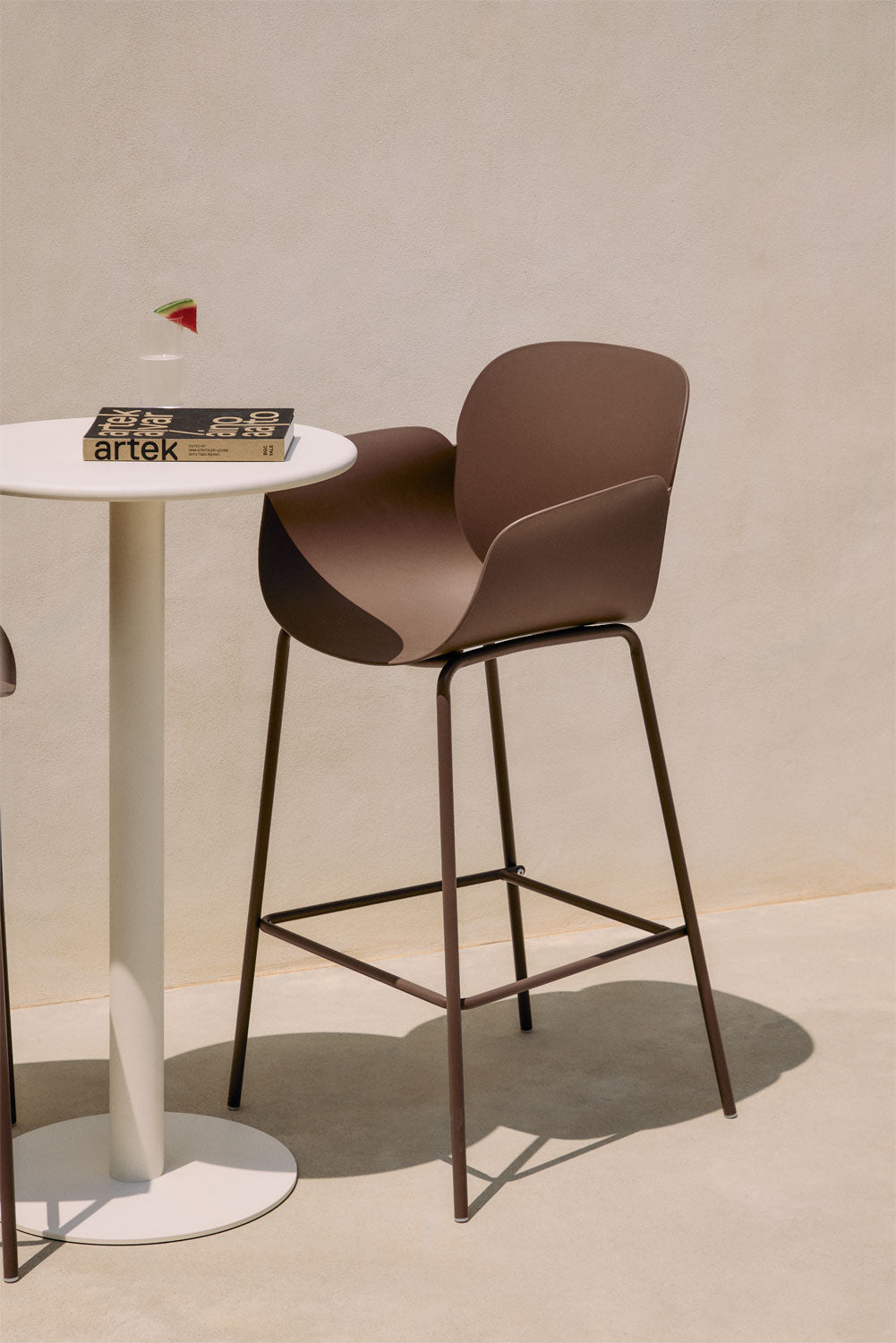 BOKA bar stool, bamboo green, 75 cm