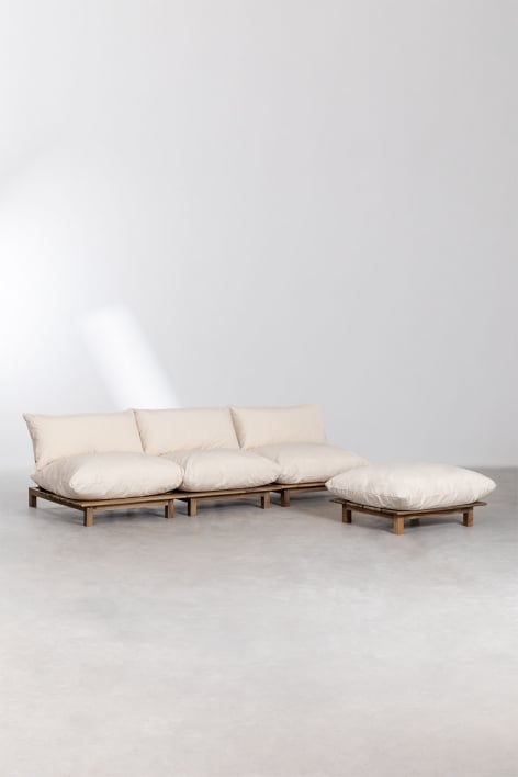 Lauko modulinė sofa FORTO, 2 dalių su pufu