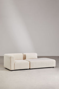 Kampinė sofa FOGLERA smėlio linas spalvos