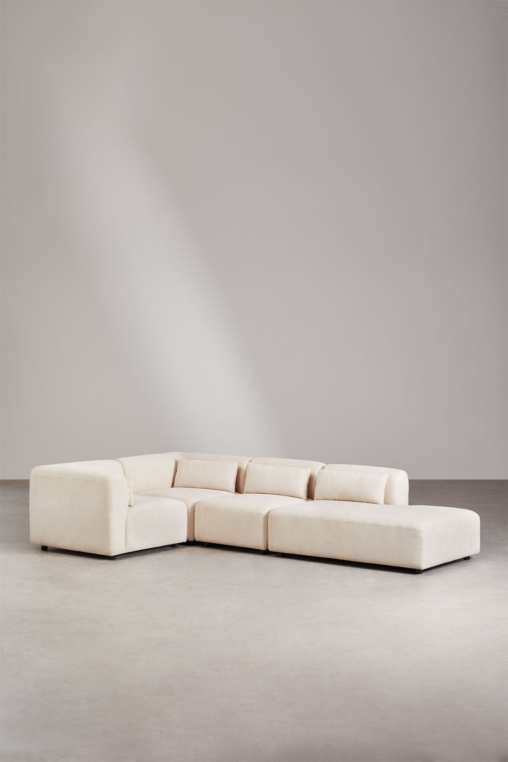 Kampinė sofa FOGLERA, smėlio linas, 320x194, dešinė