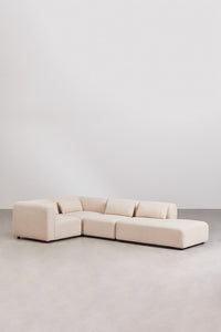 Kampinė sofa FOGLERA, boucle, kreminis boucle spalva