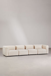 Sofa FOGLERA visu dydžiu, smėlio linas šenilo