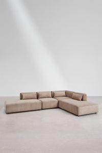 Kampinė sofa FOGLERA visu dydžiu, kupranugario šenilo