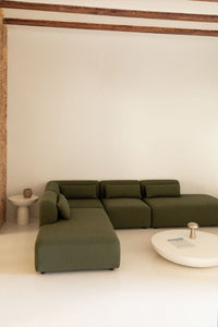 Kampinė sofa FOGLERA šalavijo žalia spalvos