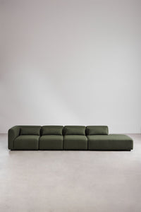 Modulinė sofa FOGLERA su dešiniuoju gultu – artimas planas