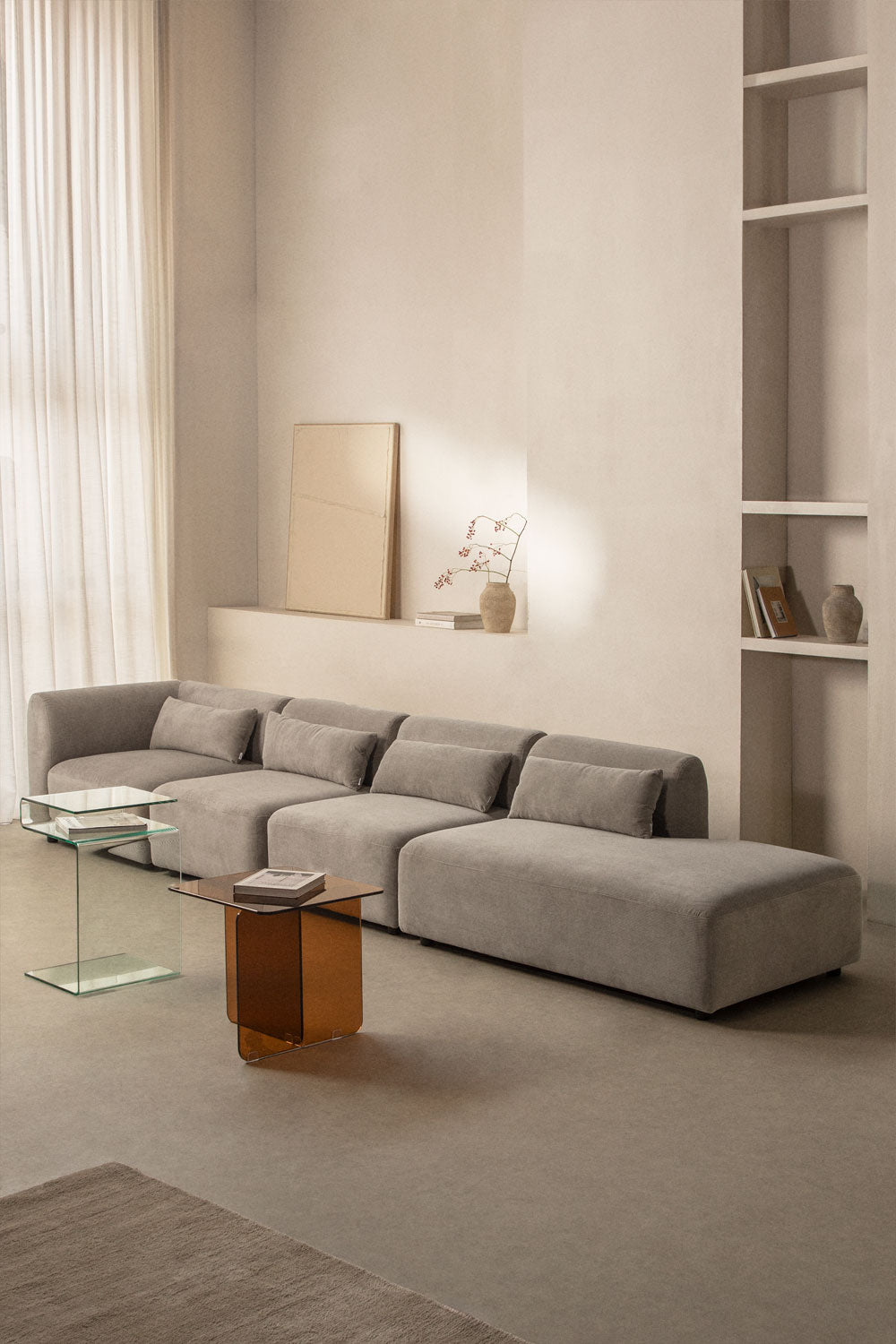 Modulinė sofa FOGLERA su dešiniuoju gultu – bendras siluetas