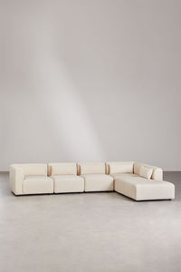 Sofa FOGLERA iš priekio, smėlio linas šenilo