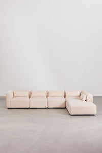 Sofa FOGLERA – bendras vaizdas, kreminė šenilo