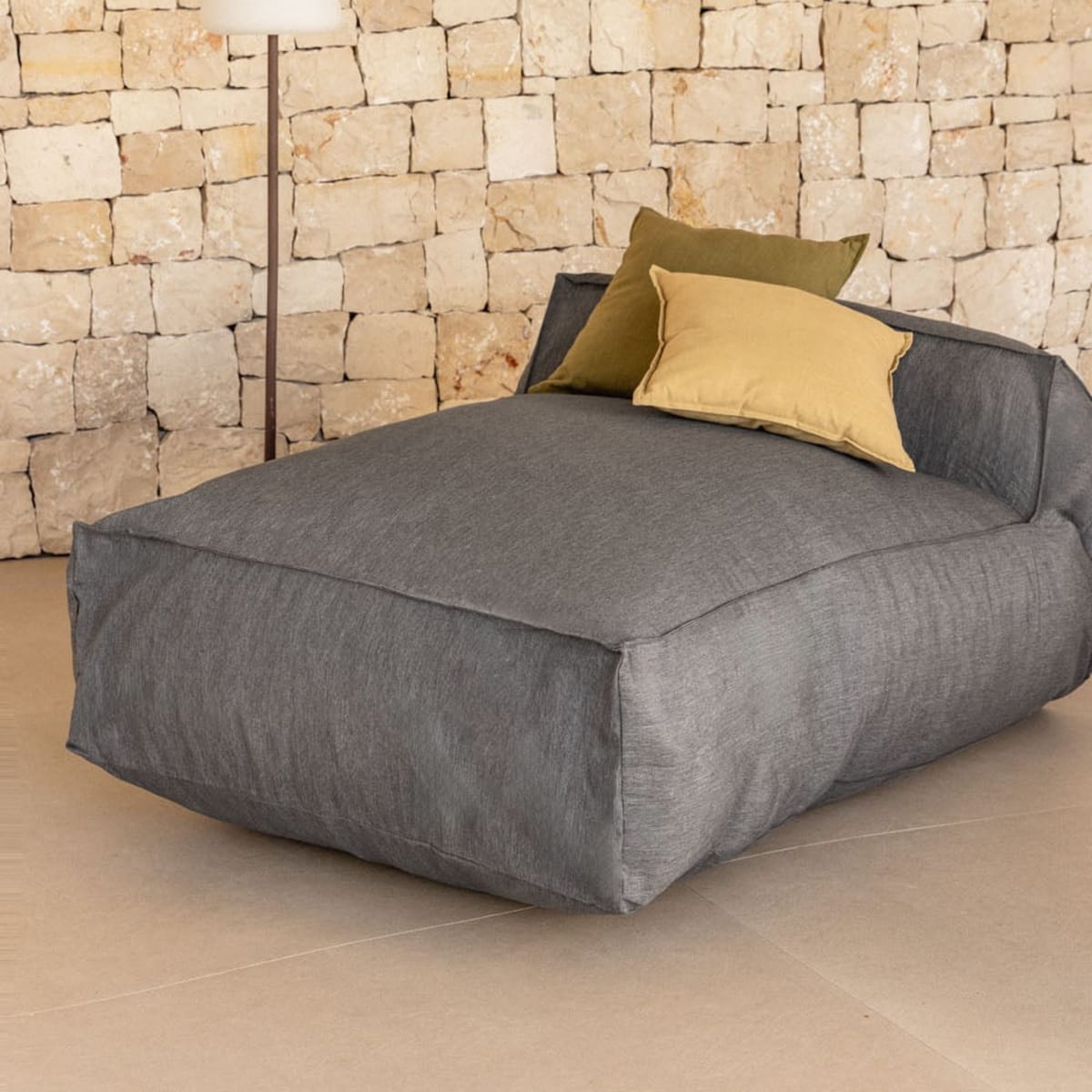 Outdoor lounge chair VELVA, granite grey