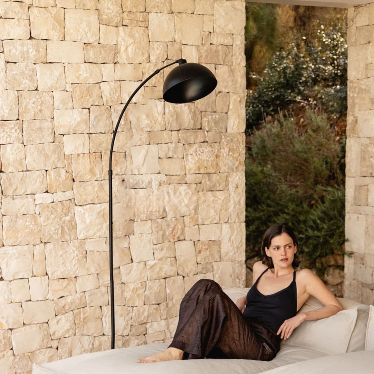 Outdoor lounger-armchair VELVA, cream