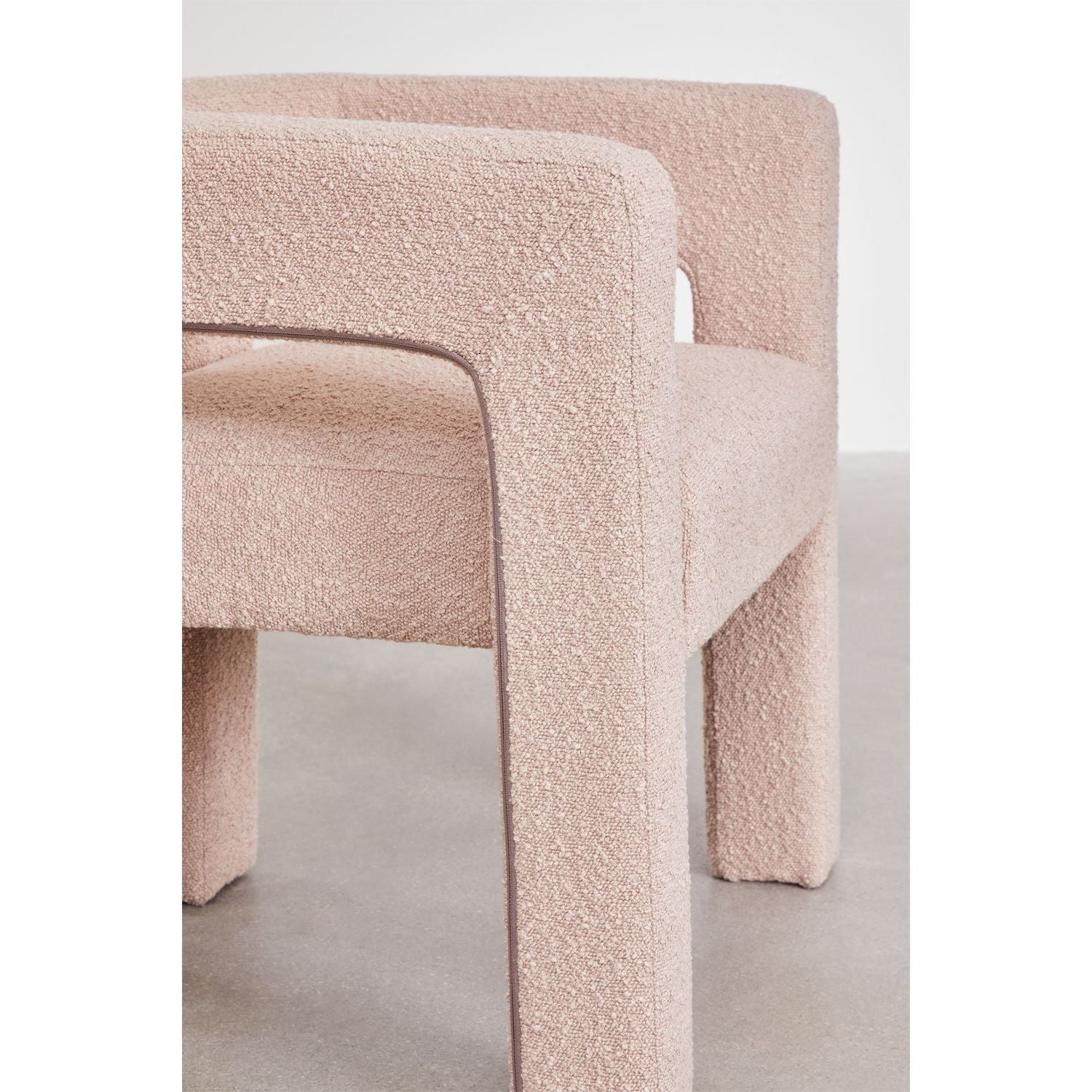Fotelis LINA, rausva, boucle