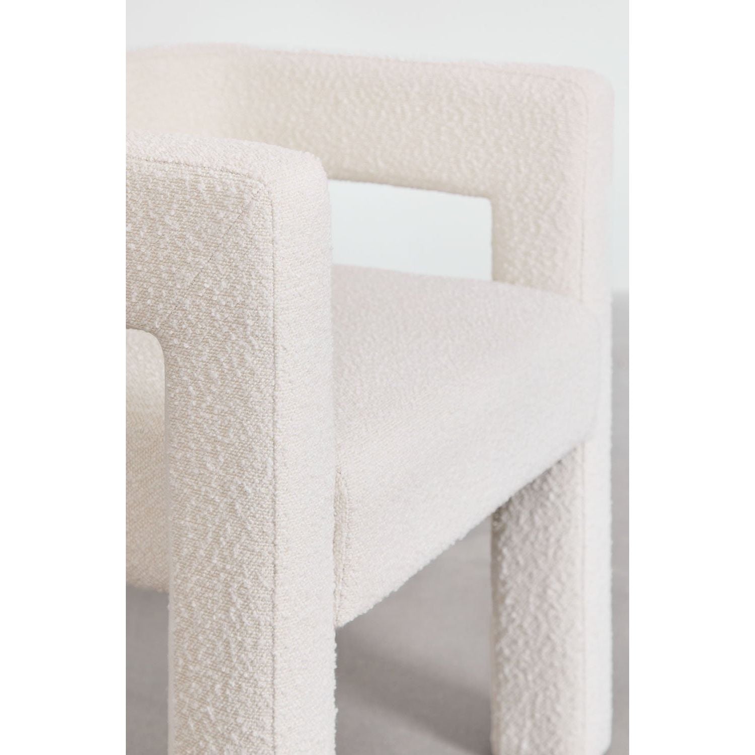 Fotelis LINA, balta, boucle