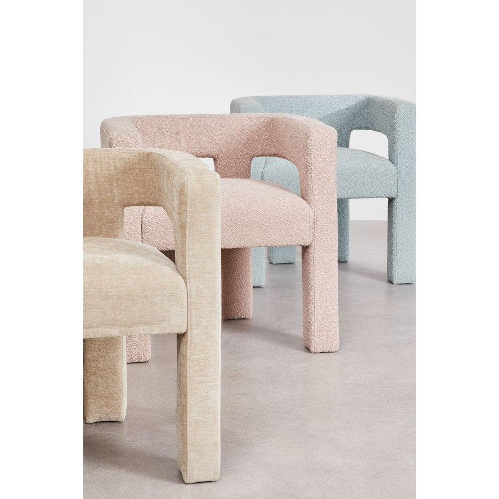 Fotelis LINA, melsva, boucle