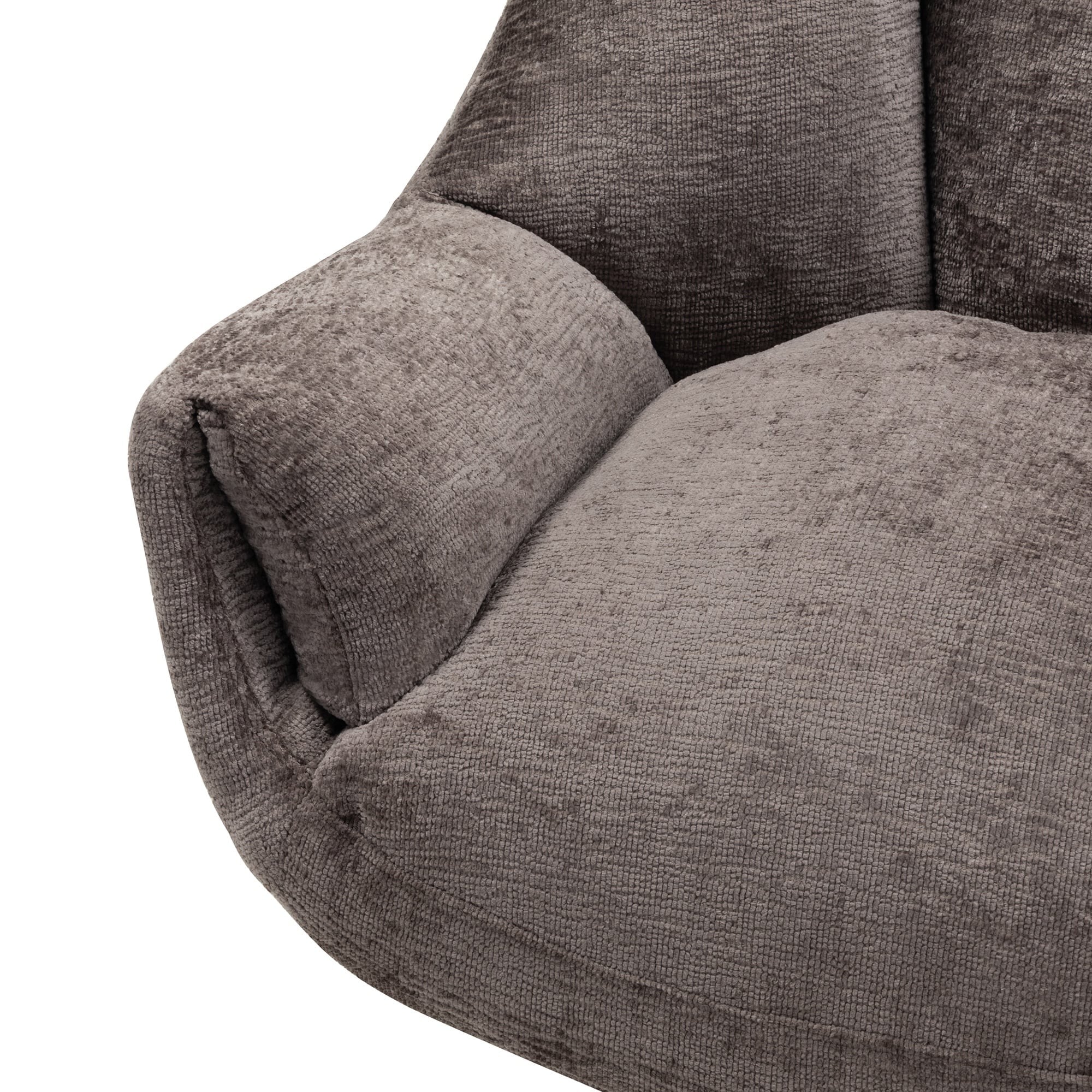 Revolving armchair CADEAU, brown-grey/chrome