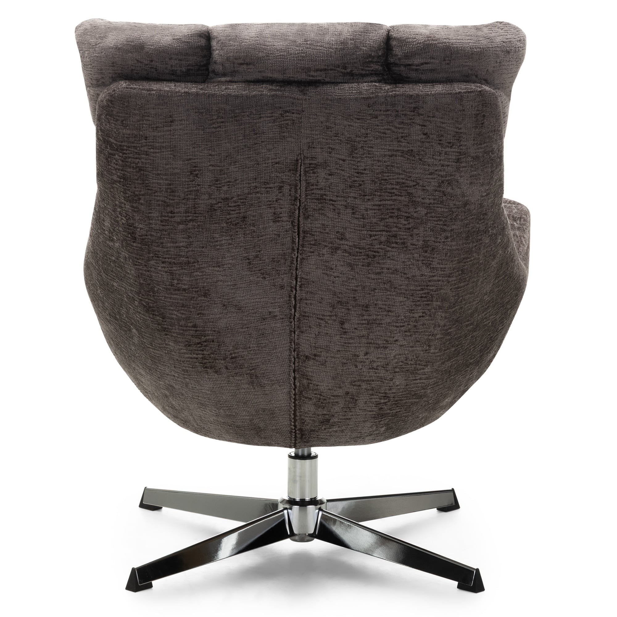Revolving armchair CADEAU, brown-grey/chrome