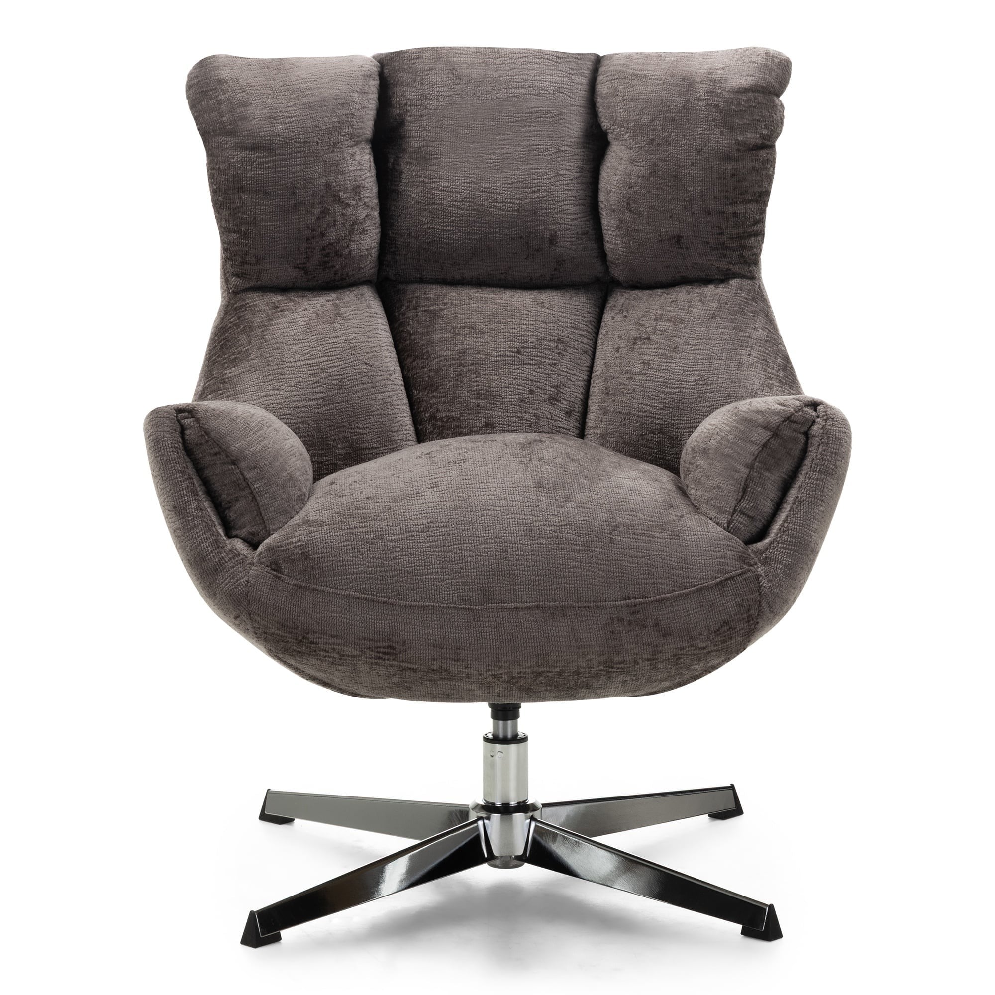 Revolving armchair CADEAU, brown-grey/chrome