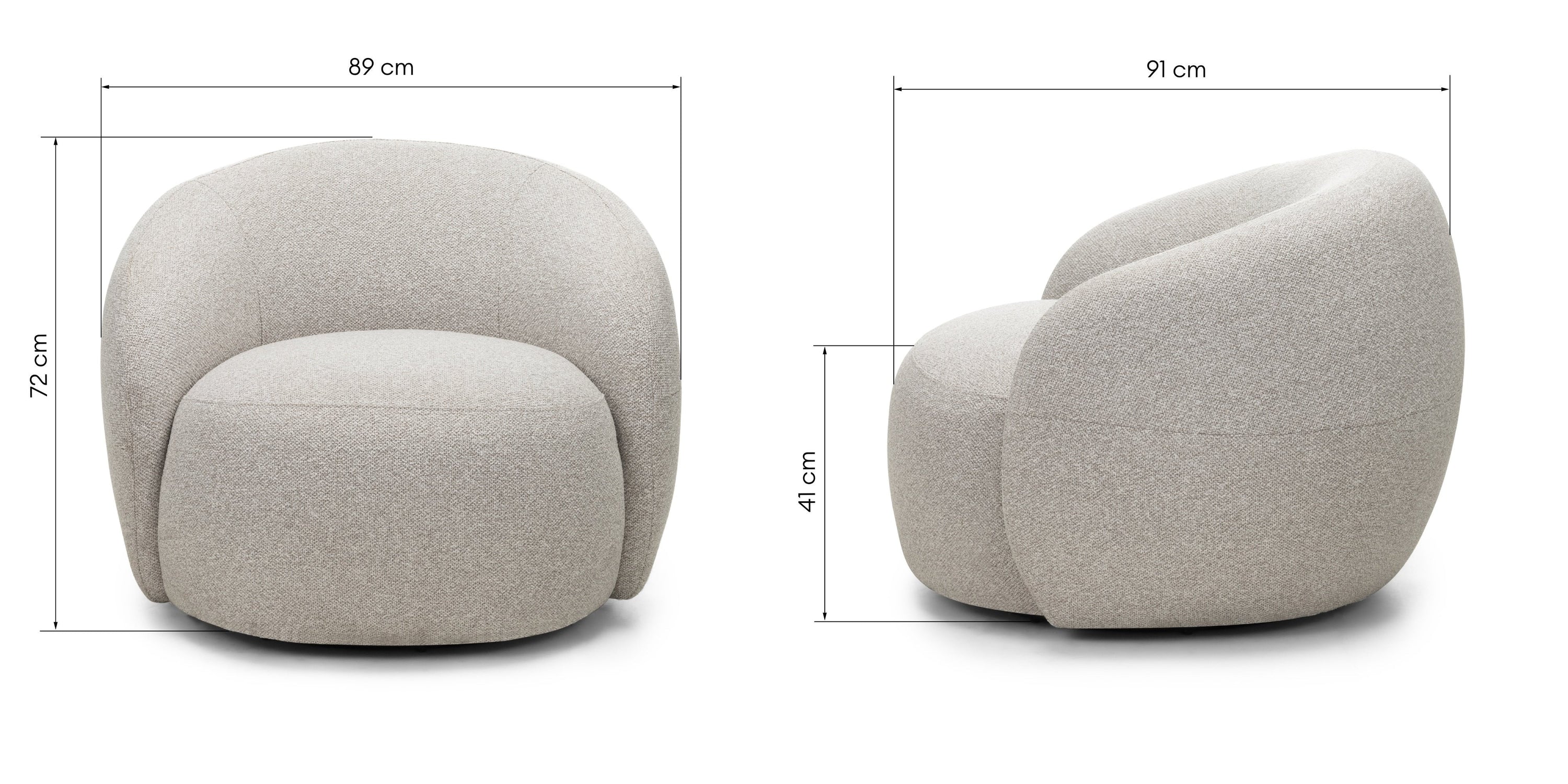 Grožīgā krēsla modelis NOROIT, pelēki bēšs