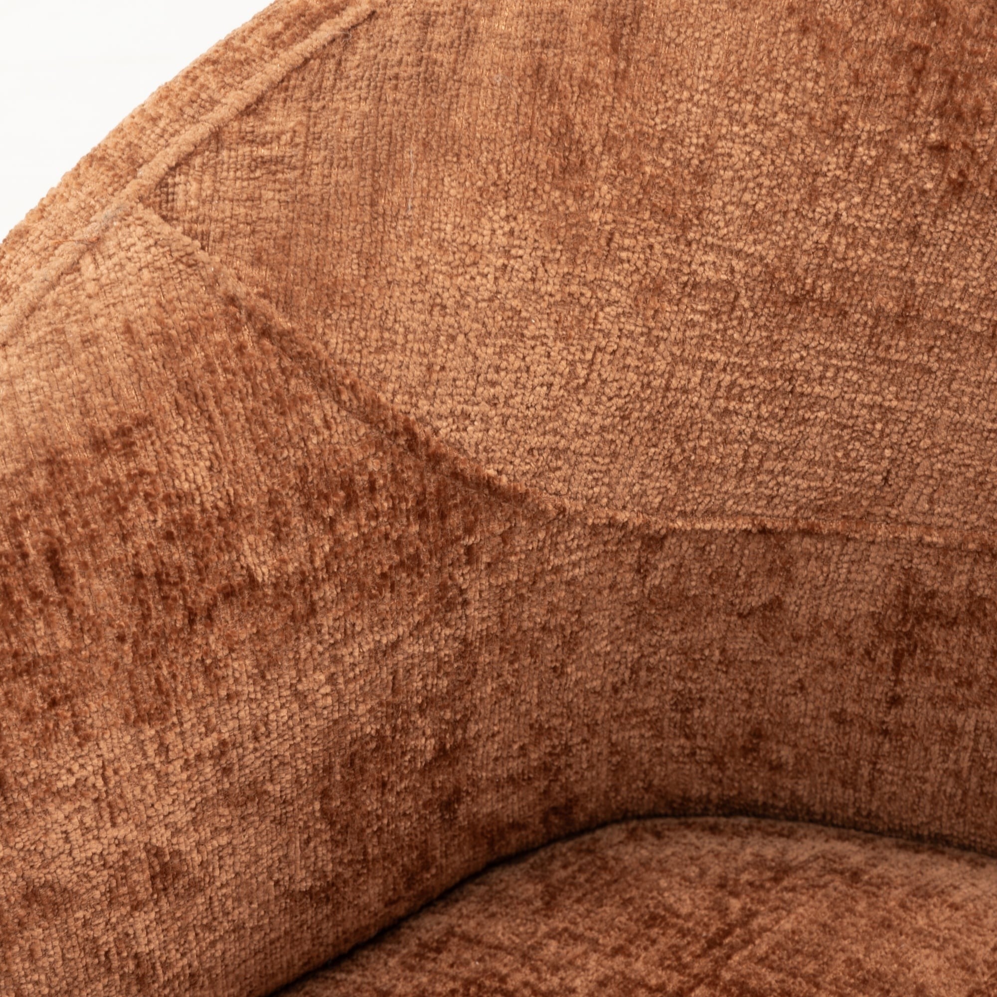 Swivel armchair TENDRE, chenille, copper