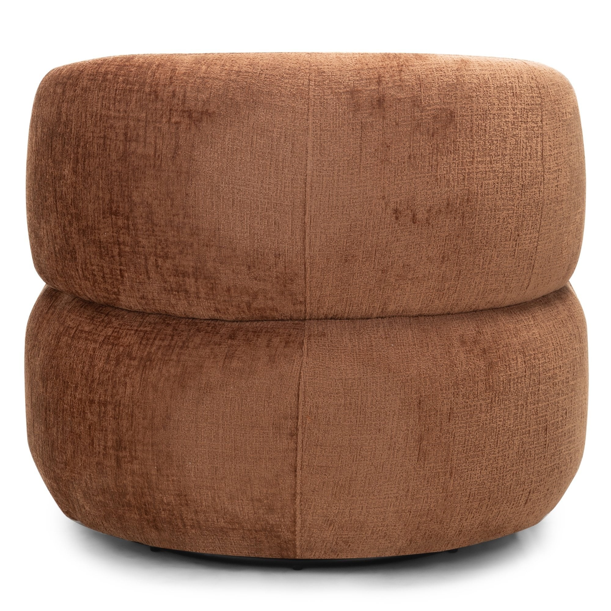 Swivel armchair TENDRE, chenille, copper
