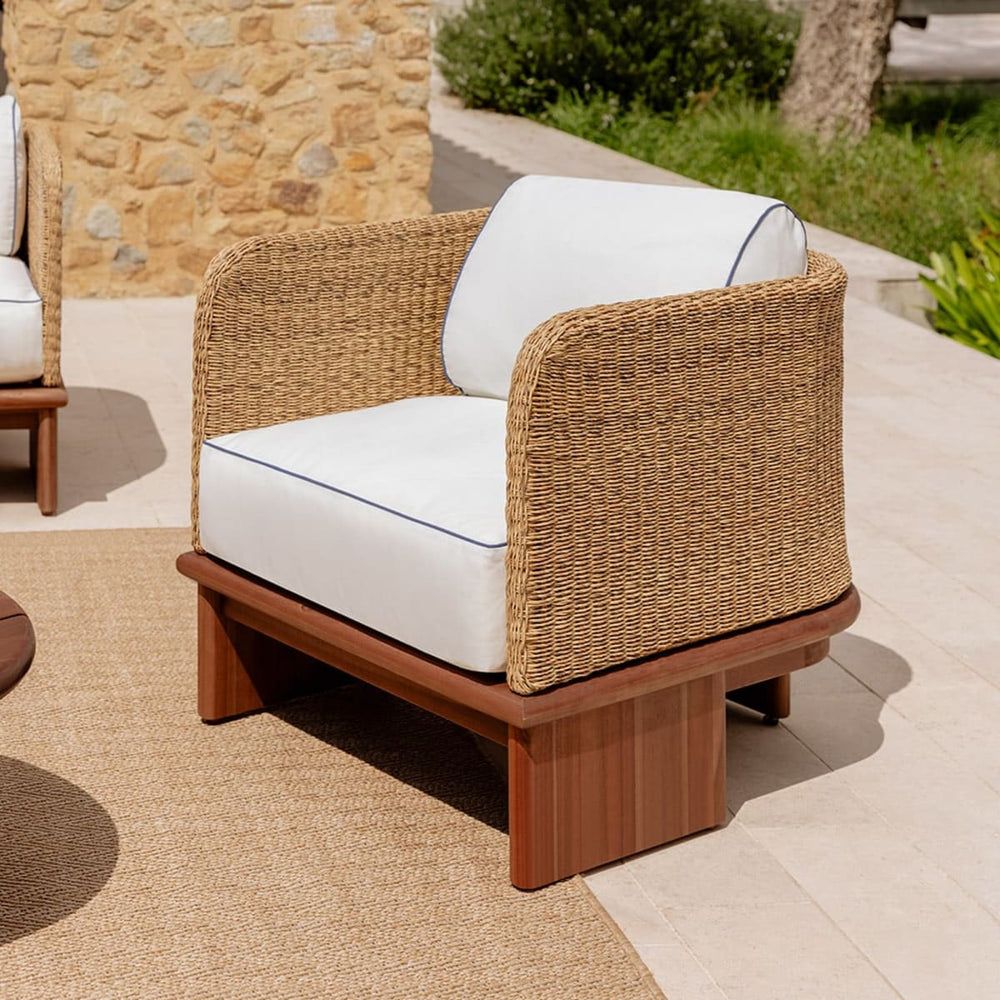 RATIKO armchair, rattan, dark acacia brown