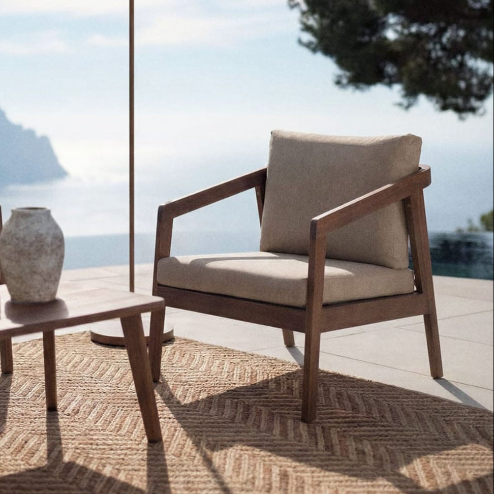 Armchair VIRVO, acacia, dark