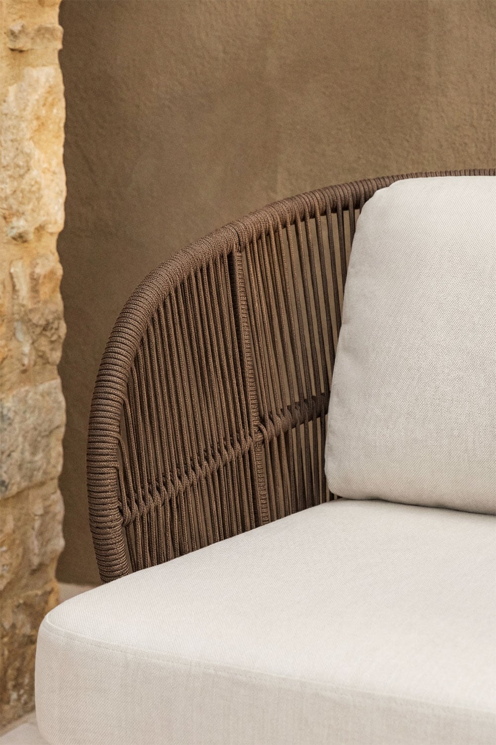 Outdoor armchair CORAL, acacia, chocolate