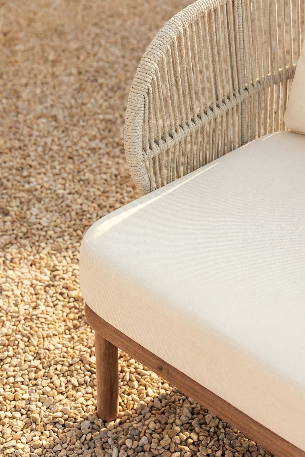 Lauko fotelis CORAL, akacija, kreminė