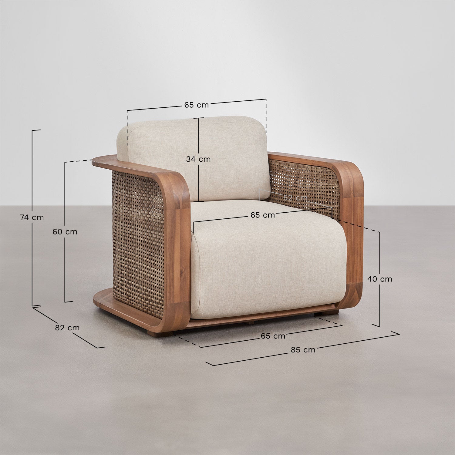 Armchair RATIKO, acacia wood