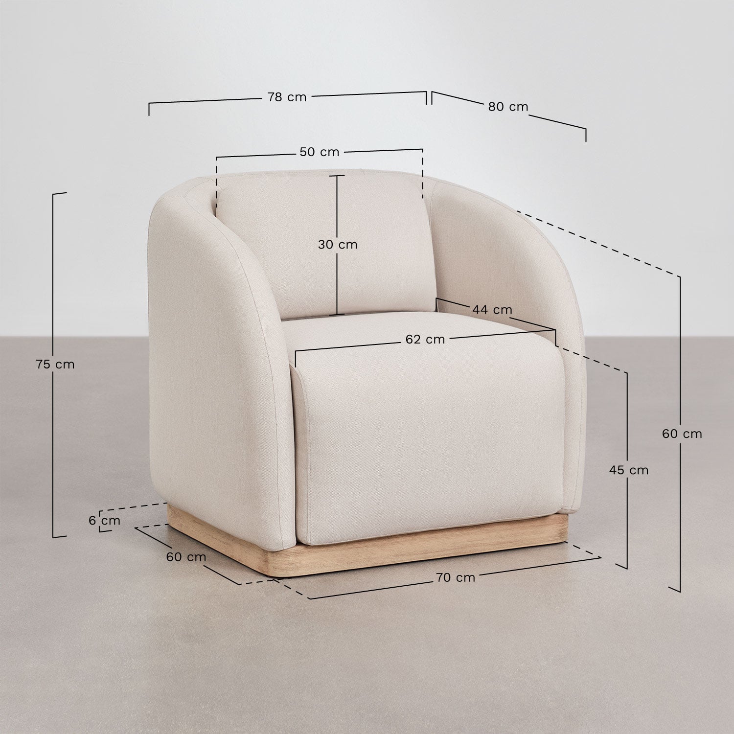 Lauko fotelis AKAVERA, Šviesiai akacijos ruda