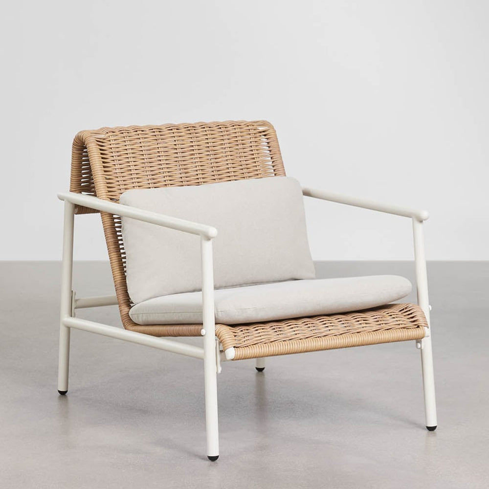 Outdoor armchair RATANO, synthetic rattan, white