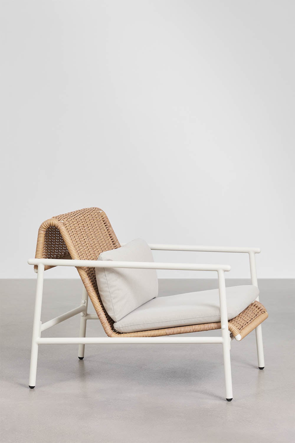 Lauko fotelis RATANO, sintetinis ratanas, balta