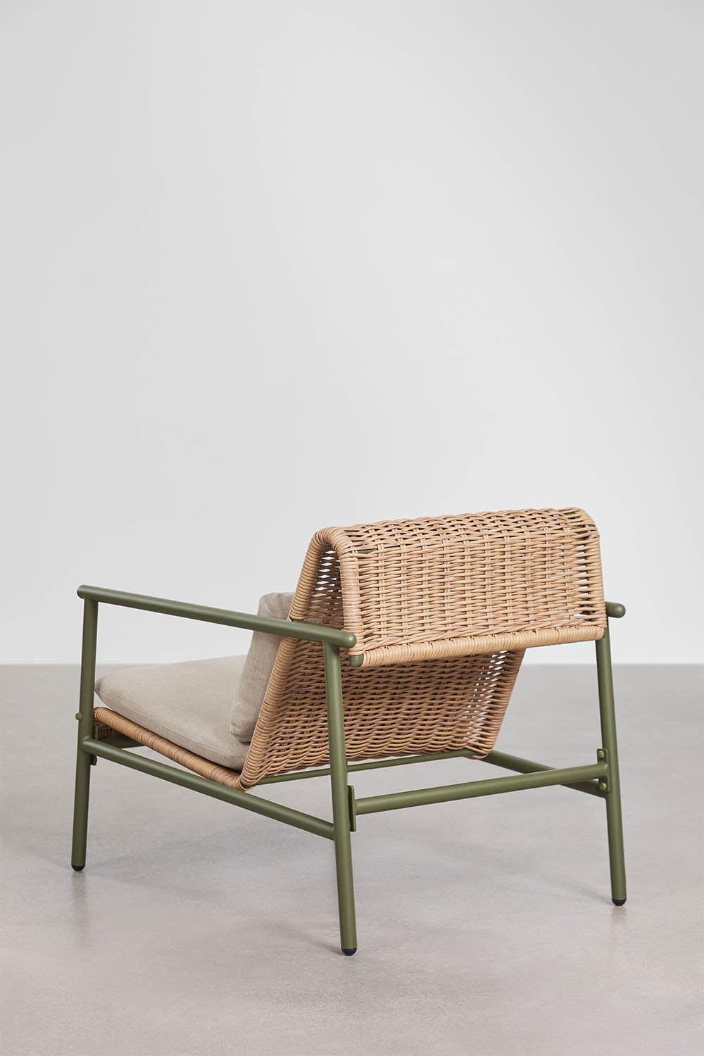 Lauko fotelis RATANO, sintetinis ratanas, alyvuogių žalia