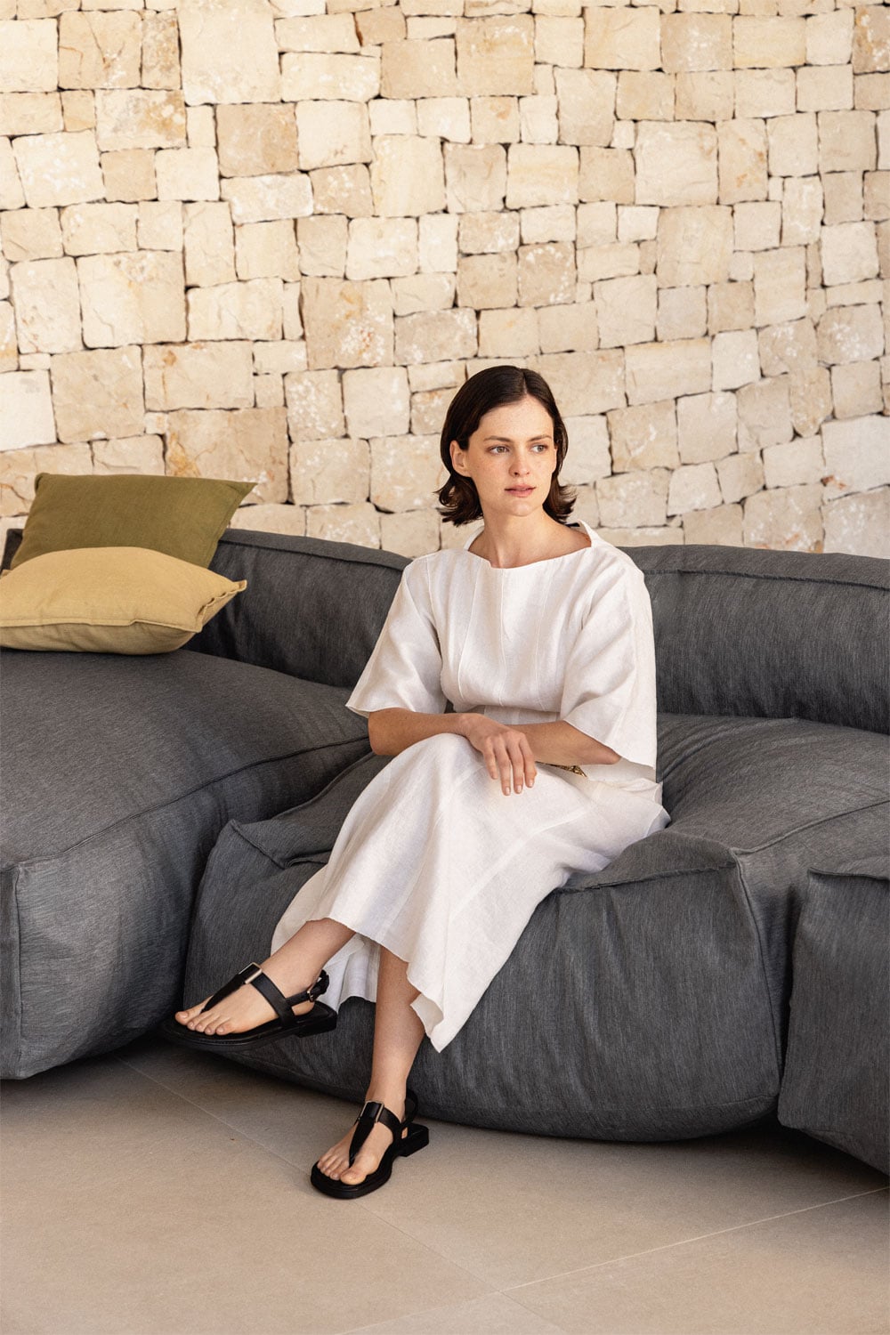 Lauko fotelis VELVA, granito pilka