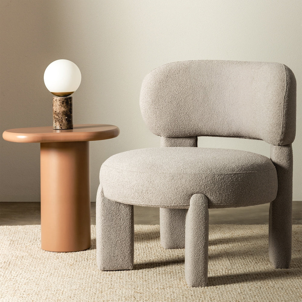 Lounge chair DORADE, fabric, grey-beige
