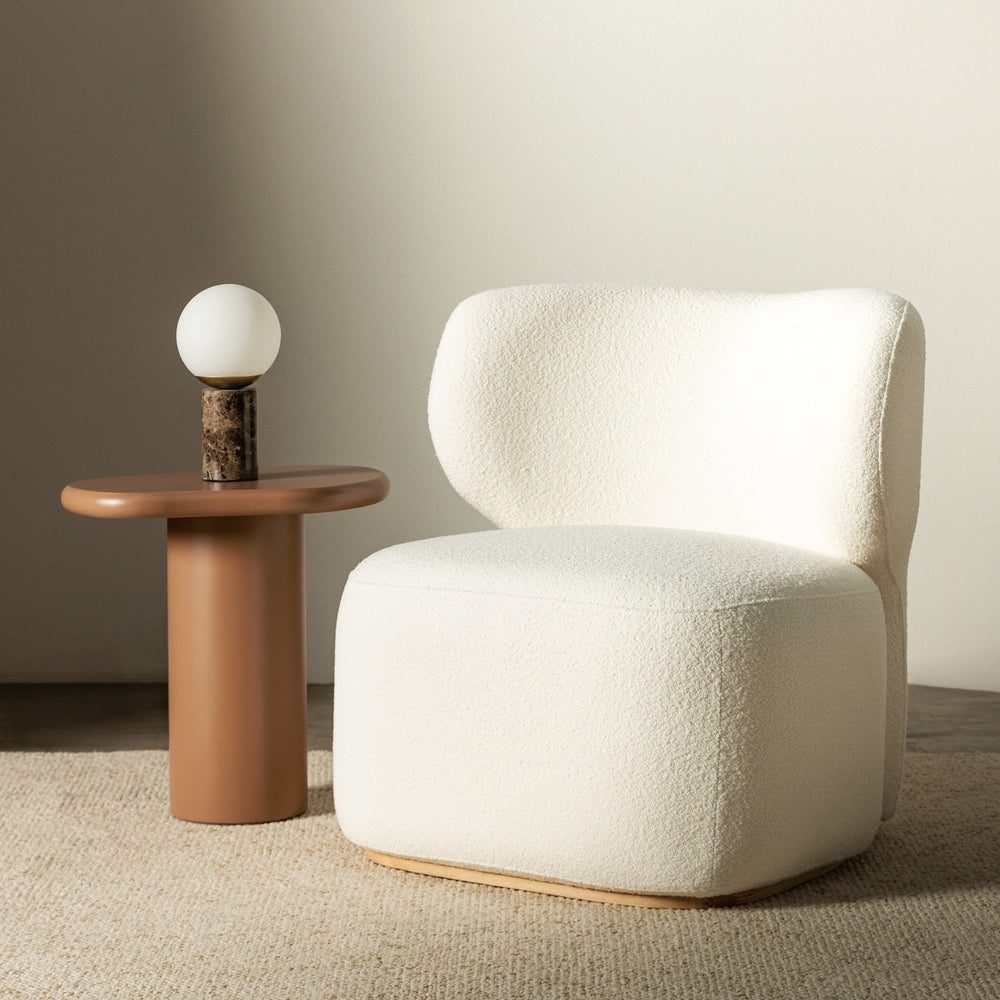 Recliner FLUOR, white, rounded