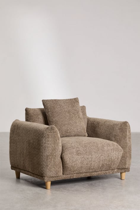 Trivietė sofa ERICK iš boucle audinio, šokolado