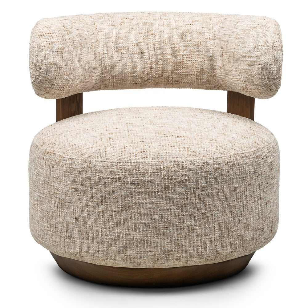 Armchair DELICE, grey beige/walnut
