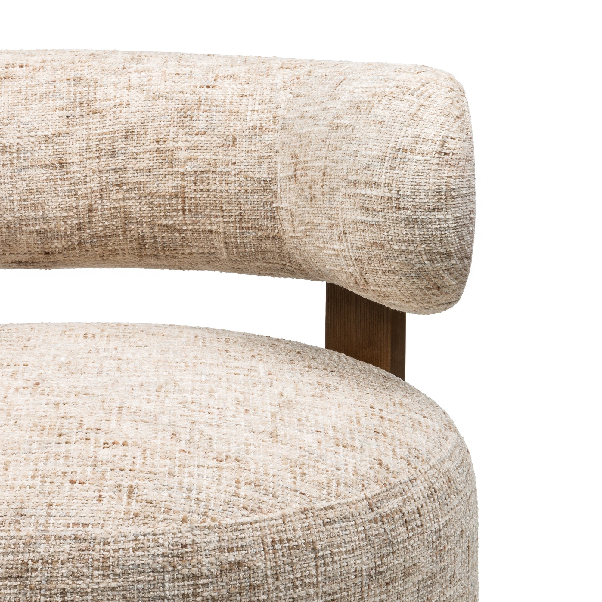 Armchair DELICE, grey beige/walnut
