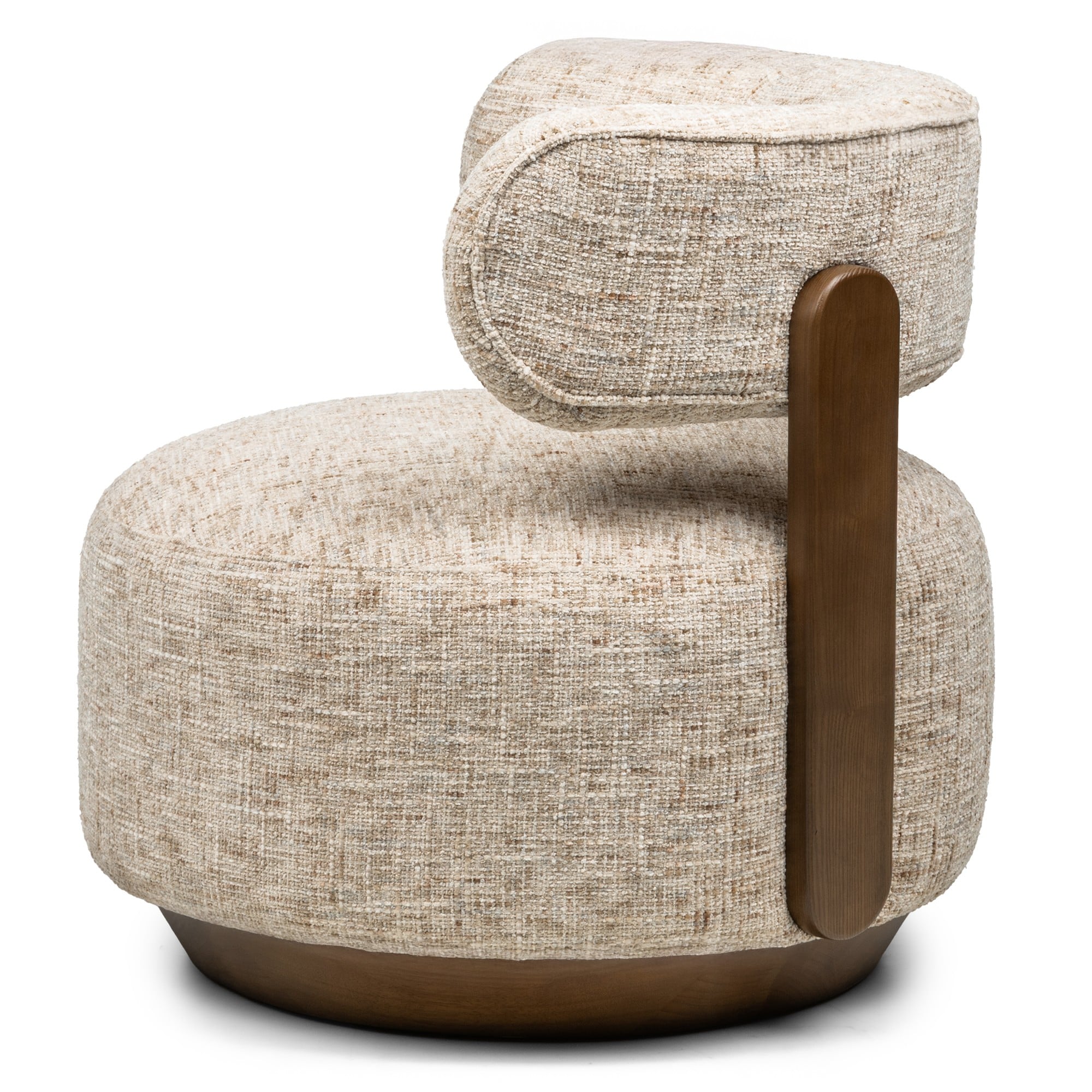 Armchair DELICE, grey beige/walnut